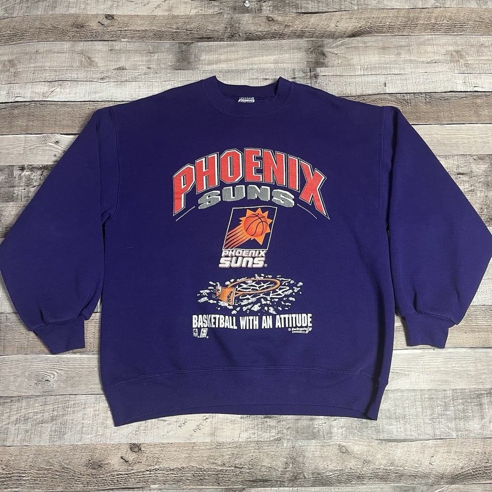 Phoenix Suns Sweatshirt Size Large Purple Vintage 90s Swingster NBA basketball